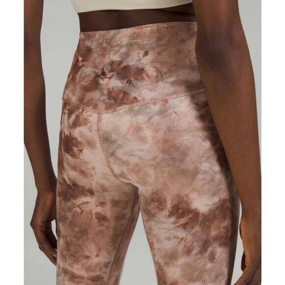 Lululemon Align High-Rise Pant 25" Shine In Diamond Dye Misty Shell Cacao Size 4 - Picture 4 of 8